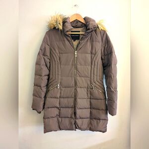 Ivanka Trump Down Feather Puffer Coat Size M Brown